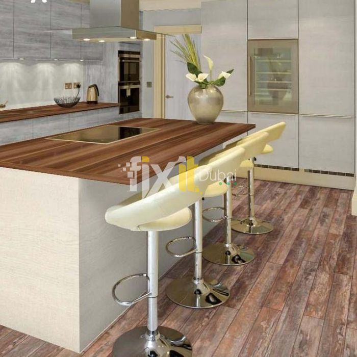 Beautiful kitchen with laminate flooring