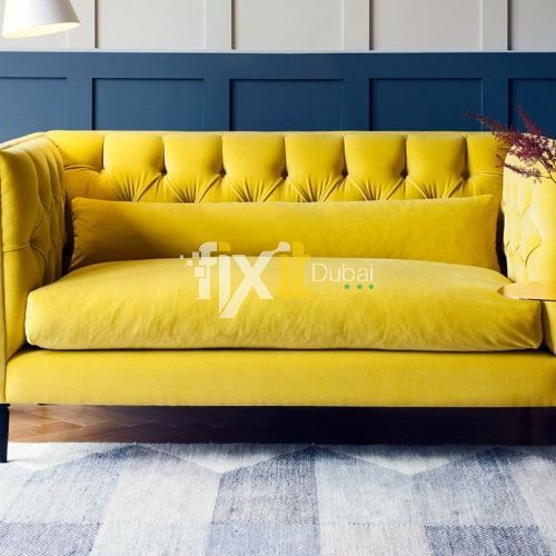 Yellow colour sofa upholstery dubai