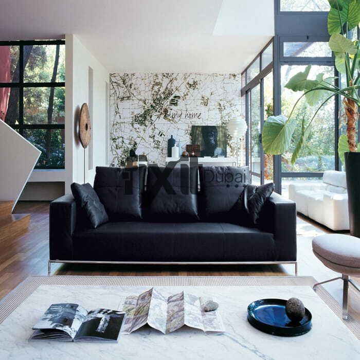 living room leather sofa