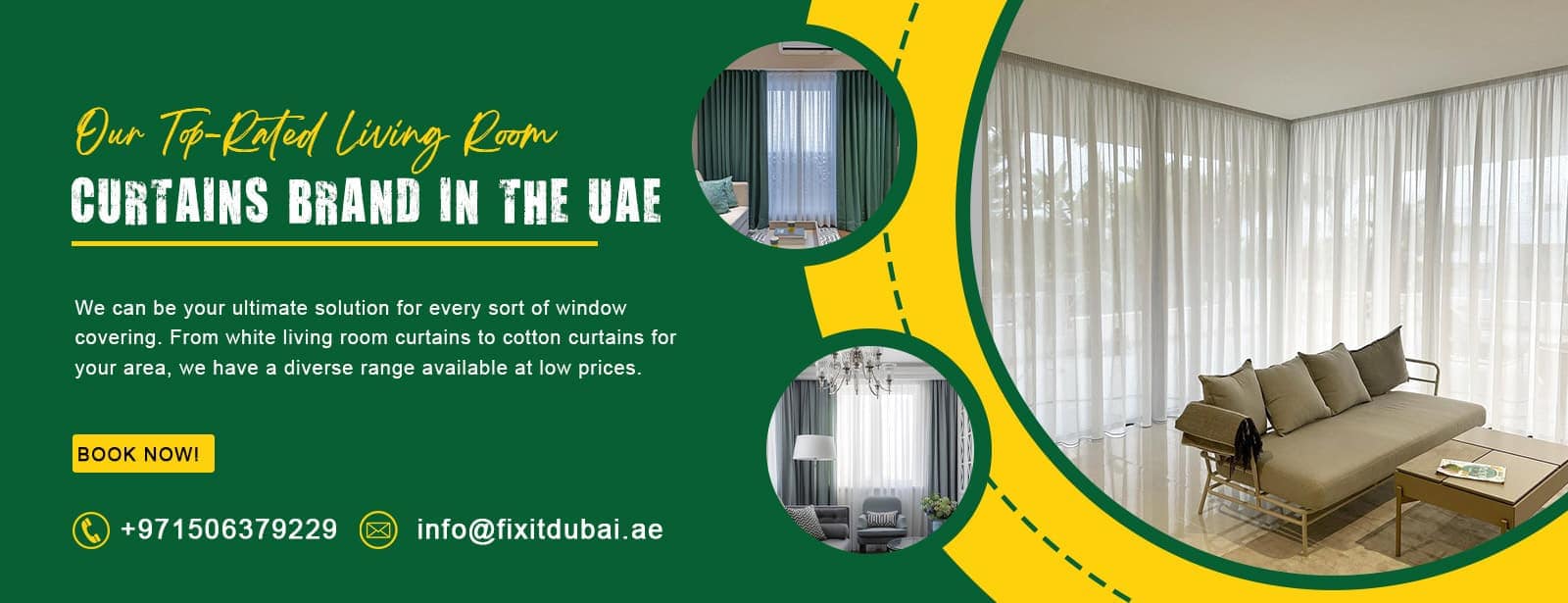 Living Room Curtains Dubai banner