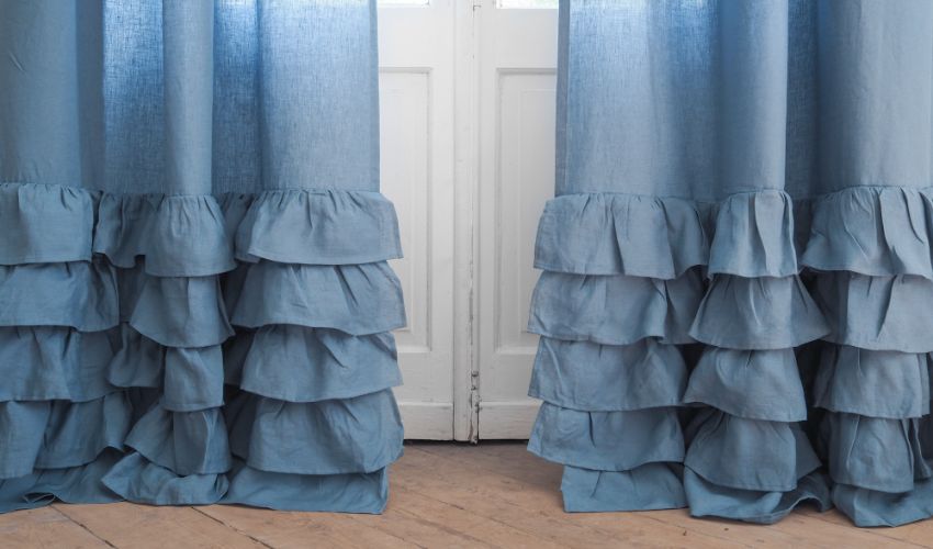 Cover Closet With Ruffled Curtains