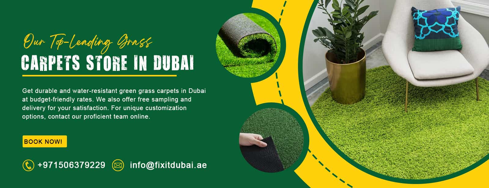 Our Top-Leading Grass Carpets Store In Dubai fixitdubai banner