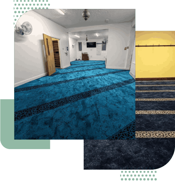 Dark & light blue mosque carpets