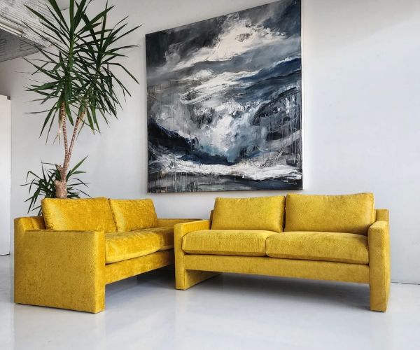 Yellow color sofas